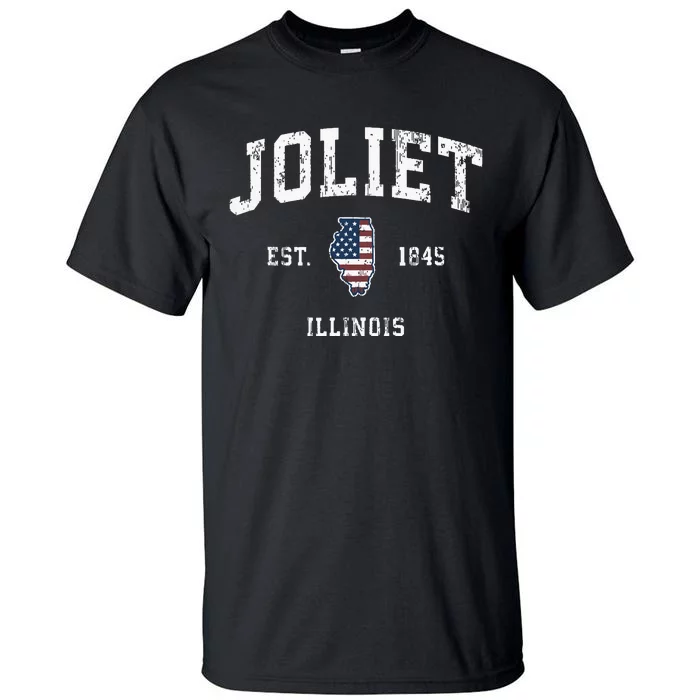 Joliet Illinois Il Vintage American Flag Sports Design Tall T-Shirt