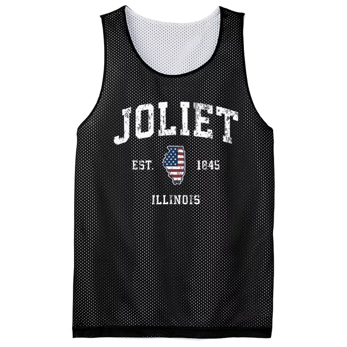 Joliet Illinois Il Vintage American Flag Sports Design Mesh Reversible Basketball Jersey Tank