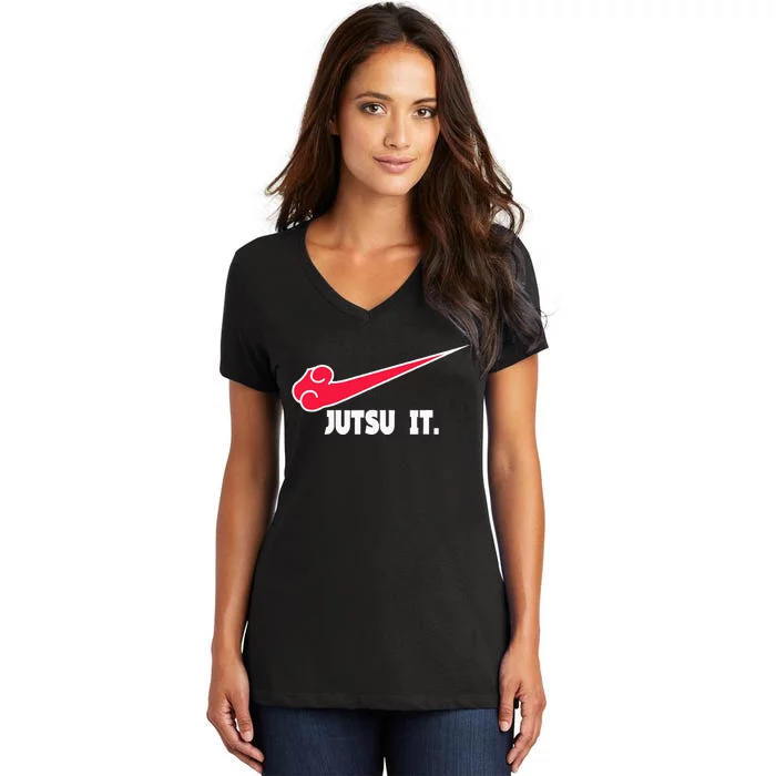 Jutsu It . Jiu Jitsu Cute I Love Jujutsu Women's V-Neck T-Shirt