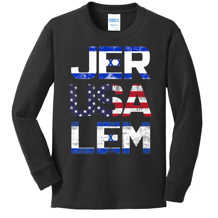 Jerusalem Israel Kids Long Sleeve Shirt