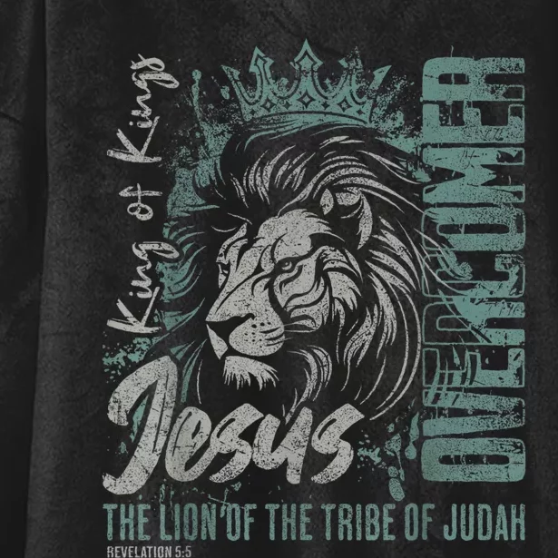 Jesus Is King Lion Of Judah Bible Faith Graphic Christian Hooded Wearable Blanket