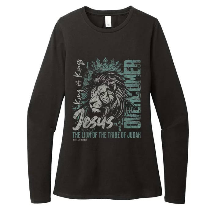 Jesus Is King Lion Of Judah Bible Faith Graphic Christian Womens CVC Long Sleeve Shirt