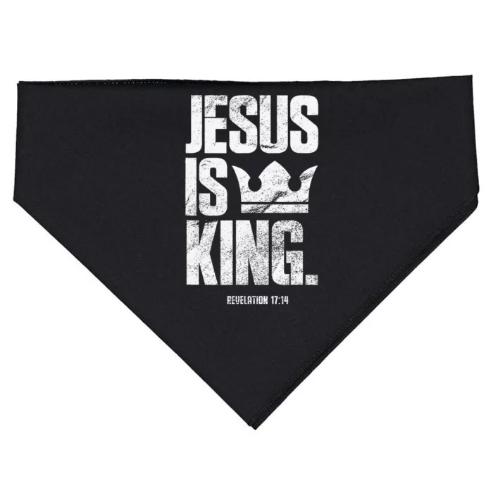 Jesus Is King Christian Bible Scripture Quote USA-Made Doggie Bandana