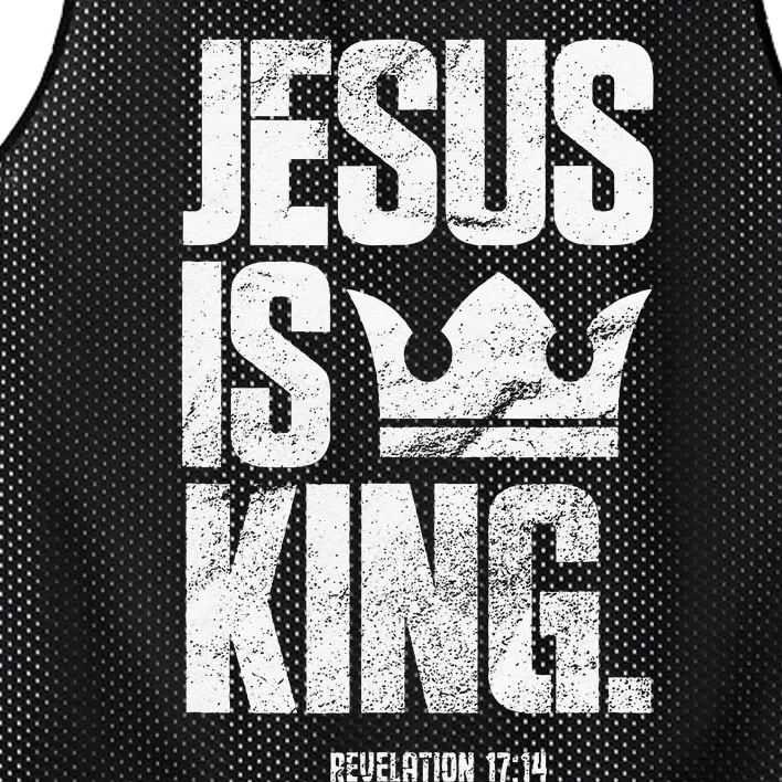 Jesus Is King Christian Bible Scripture Quote Mesh Reversible Basketball Jersey Tank