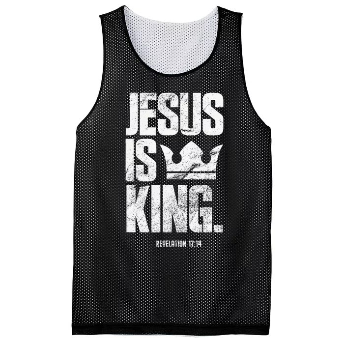 Jesus Is King Christian Bible Scripture Quote Mesh Reversible Basketball Jersey Tank