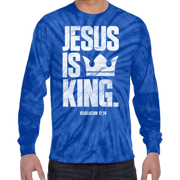 Jesus Is King Christian Bible Scripture Quote Gift Tie-Dye Long Sleeve Shirt