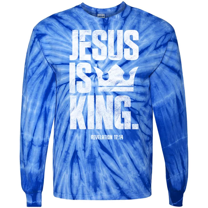 Jesus Is King Christian Bible Scripture Quote Gift Tie-Dye Long Sleeve Shirt