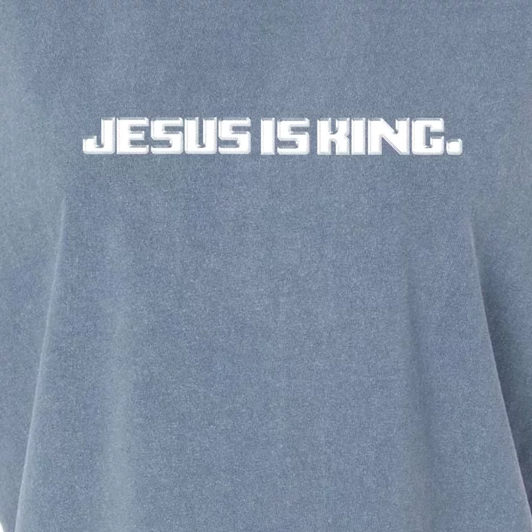 Jesus Is King. King Of Kings: Minimalist Faith Christian Catholic Garment-Dyed Women's Muscle Tee