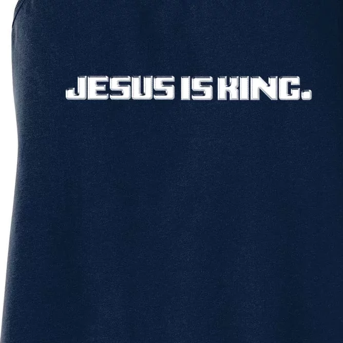 Jesus Is King. King Of Kings: Minimalist Faith Christian Catholic Women's Racerback Tank