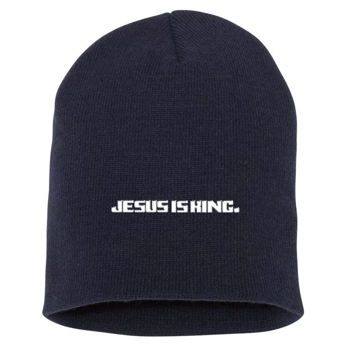 Jesus Is King. King Of Kings: Minimalist Faith Christian Catholic Short Acrylic Beanie