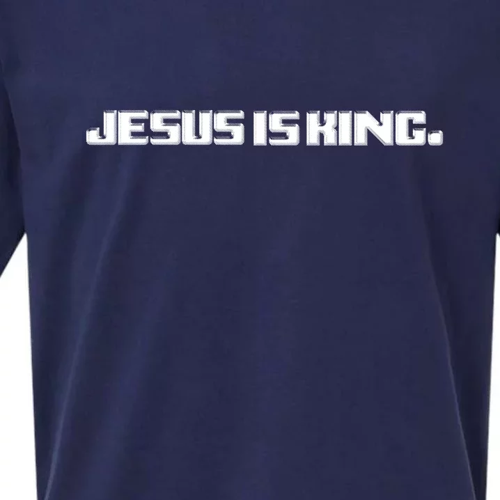 Jesus Is King. King Of Kings: Minimalist Faith Christian Catholic Sueded Cloud Jersey T-Shirt