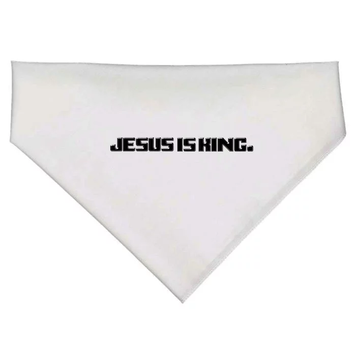 Jesus Is King. King Of Kings: Minimalist Faith Christian Catholic USA-Made Doggie Bandana