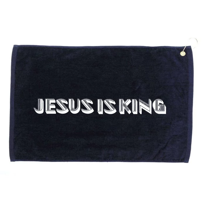 Jesus Is King. Embossed Minimalist Faith Christian Catholic Grommeted Golf Towel