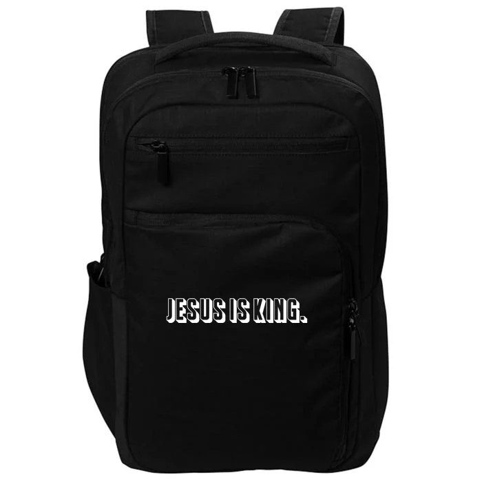 Jesus Is King 3d Simple Font Christian Catholic Christ Impact Tech Backpack