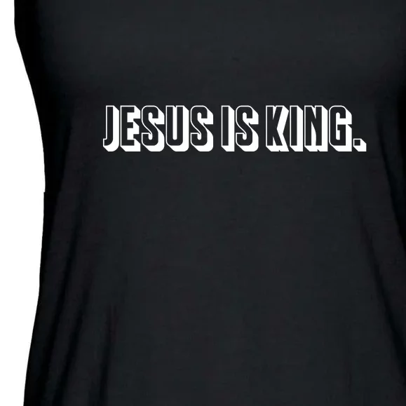 Jesus Is King 3d Simple Font Christian Catholic Christ Ladies Essential Flowy Tank