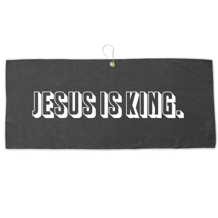 Jesus Is King 3d Simple Font Christian Catholic Christ Large Microfiber Waffle Golf Towel