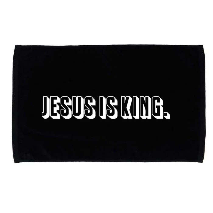 Jesus Is King 3d Simple Font Christian Catholic Christ Microfiber Hand Towel