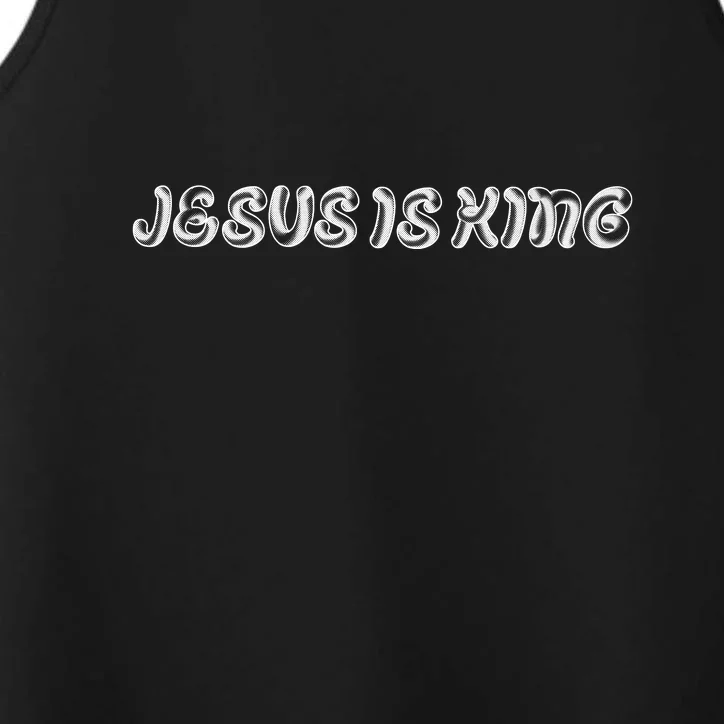 Jesus Is King Embossed Simple Faith Christian Catholic Performance Tank