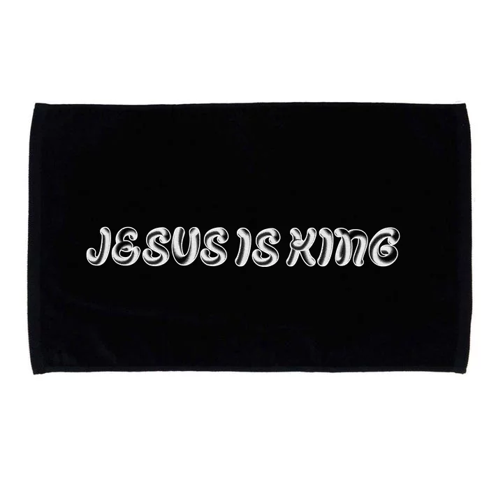 Jesus Is King Embossed Simple Faith Christian Catholic Microfiber Hand Towel