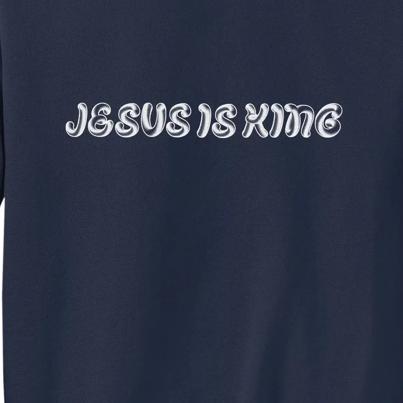 Jesus Is King Embossed Simple Faith Christian Catholic Sweatshirt