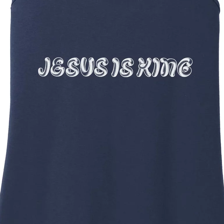 Jesus Is King Embossed Simple Faith Christian Catholic Ladies Essential Tank