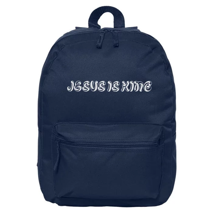 Jesus Is King Embossed Simple Faith Christian Catholic 16 in Basic Backpack