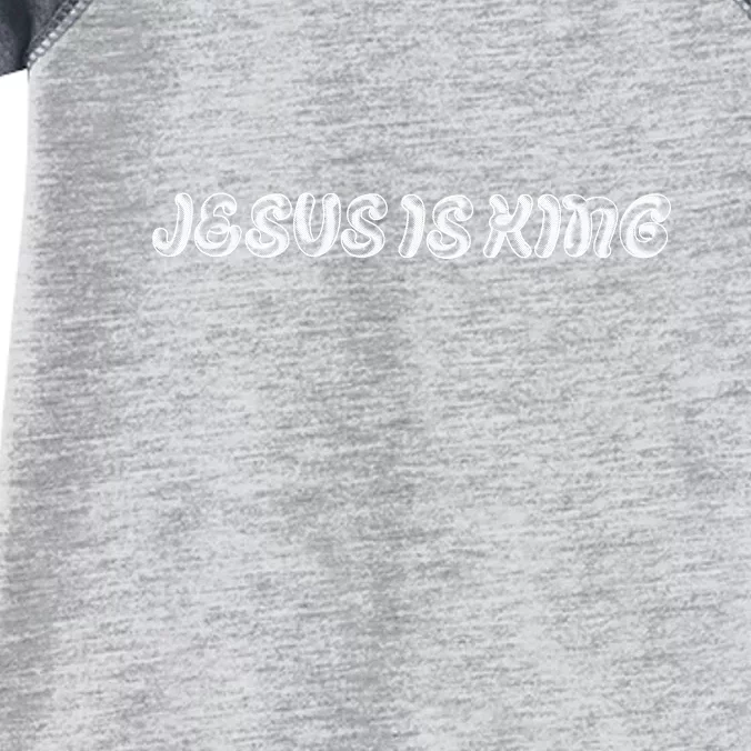 Jesus Is King Embossed Simple Faith Christian Catholic Infant Baby Jersey Bodysuit