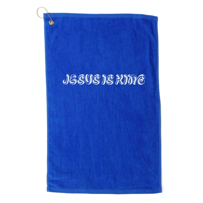 Jesus Is King Embossed Simple Faith Christian Catholic Platinum Collection Golf Towel