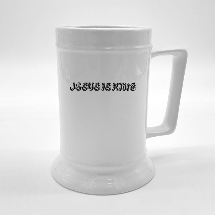 Jesus Is King Embossed Simple Faith Christian Catholic Front & Back Beer Stein