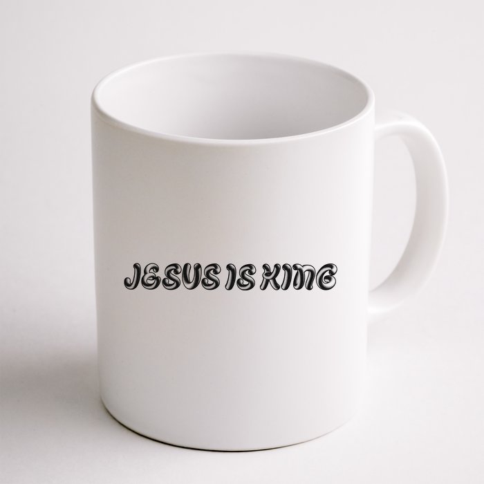 Jesus Is King Embossed Simple Faith Christian Catholic Front & Back Coffee Mug