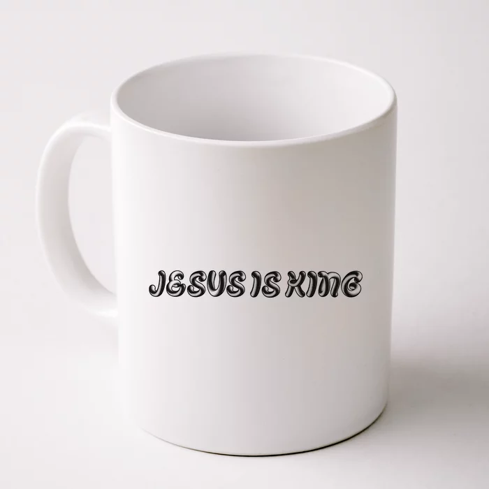 Jesus Is King Embossed Simple Faith Christian Catholic Front & Back Coffee Mug