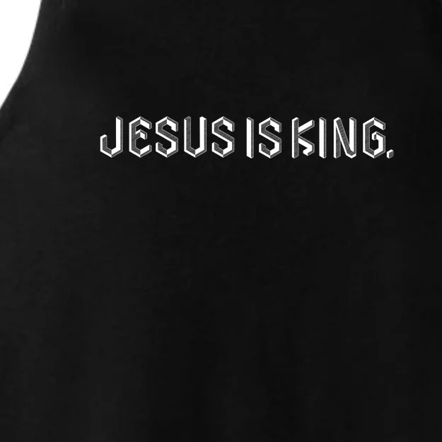 Jesus Is King Embossed Church Faith Christian Catholic Ladies Tri-Blend Wicking Tank