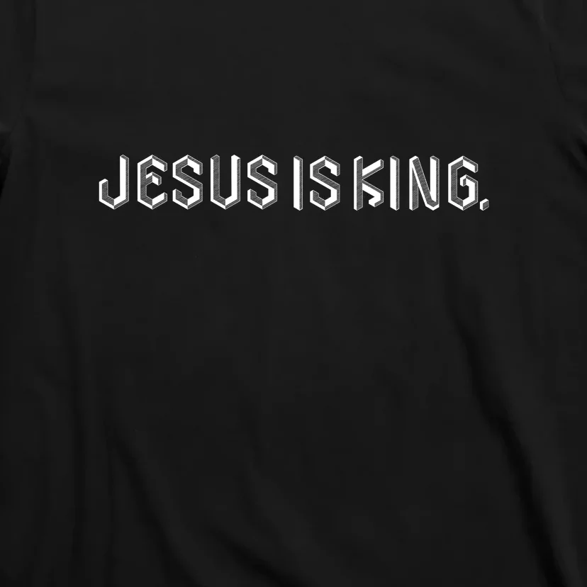 Jesus Is King Embossed Church Faith Christian Catholic T-Shirt