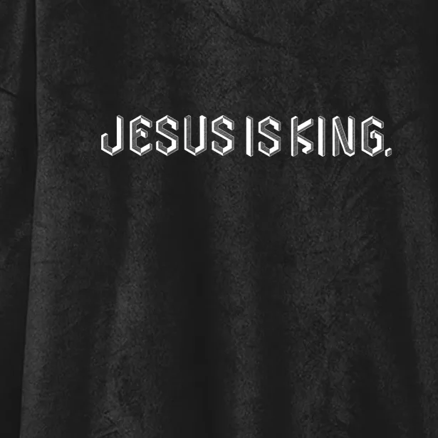 Jesus Is King Embossed Church Faith Christian Catholic Hooded Wearable Blanket