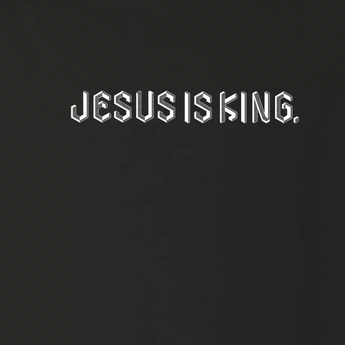 Jesus Is King Embossed Church Faith Christian Catholic Toddler Long Sleeve Shirt