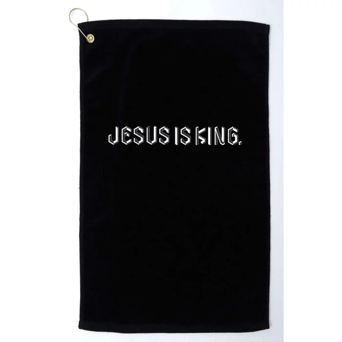 Jesus Is King Embossed Church Faith Christian Catholic Platinum Collection Golf Towel