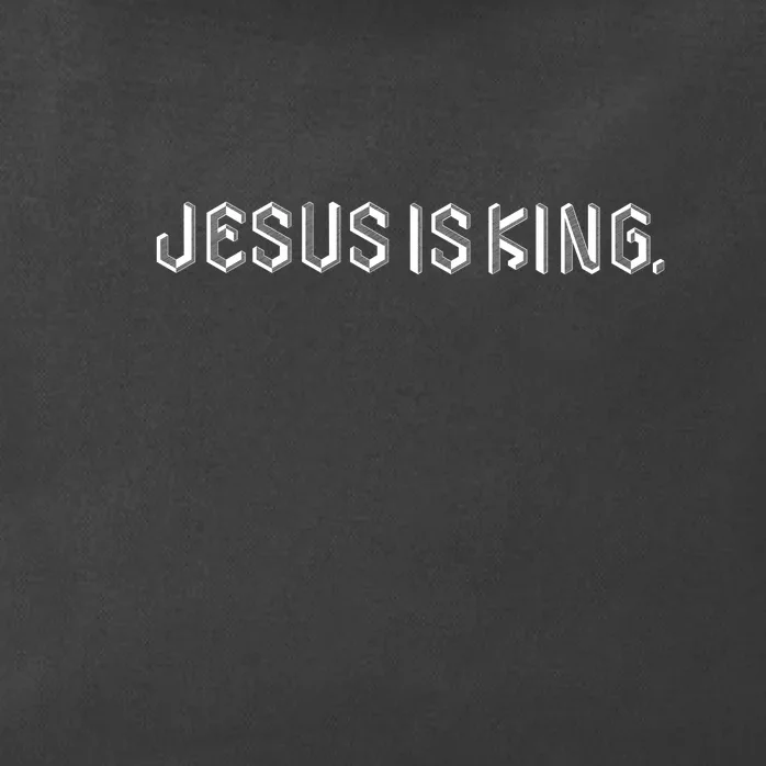 Jesus Is King Embossed Church Faith Christian Catholic Zip Tote Bag