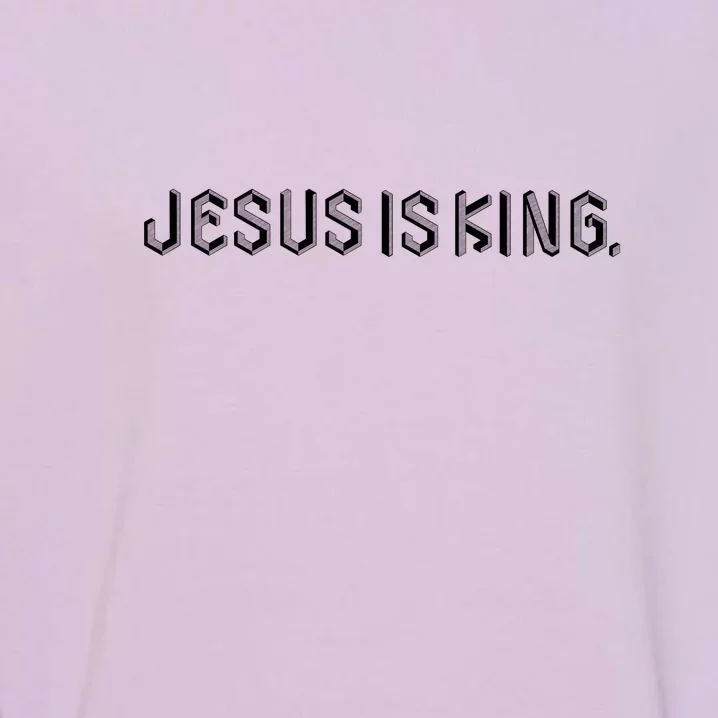 Jesus Is King Embossed Church Faith Christian Catholic Garment-Dyed Sweatshirt