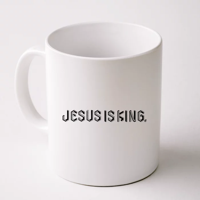 Jesus Is King Embossed Church Faith Christian Catholic Front & Back Coffee Mug