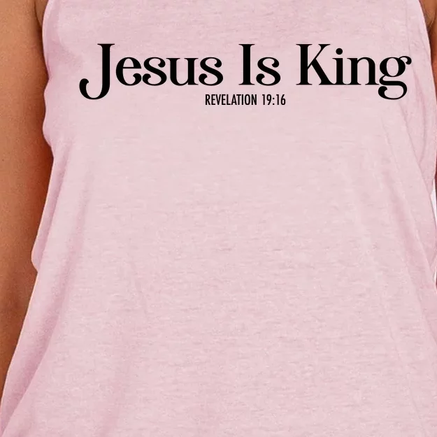 Jesus Is King Revelation 19 16 Women's Knotted Racerback Tank