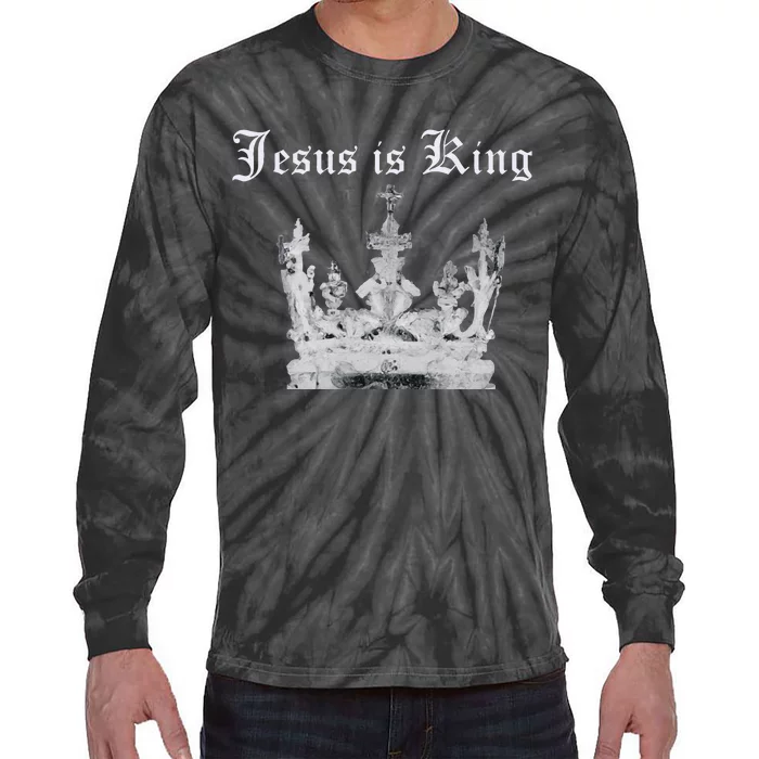 JESUS IS KING Tie-Dye Long Sleeve Shirt