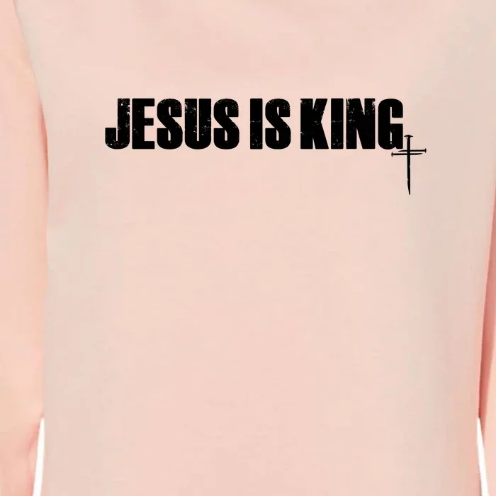 Jesus Is King Simple King Of Kings 3 Nails Cross Redeemed Collection Womens California Wash Sweatshirt