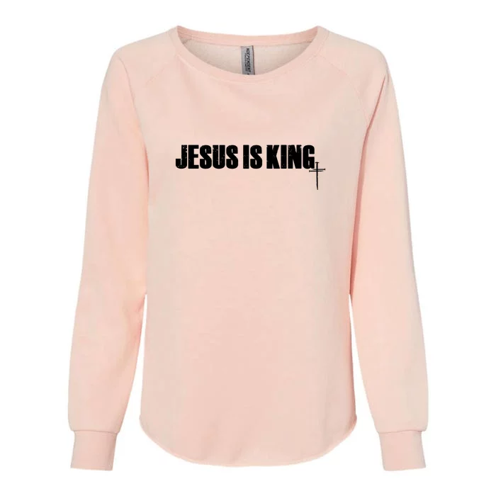 Jesus Is King Simple King Of Kings 3 Nails Cross Redeemed Collection Womens California Wash Sweatshirt