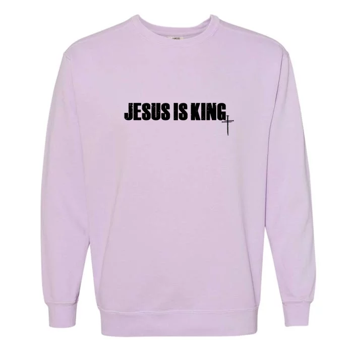 Jesus Is King Simple King Of Kings 3 Nails Cross Redeemed Collection Garment-Dyed Sweatshirt