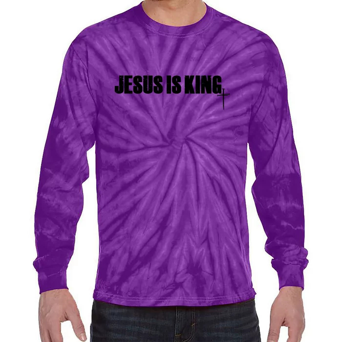 Jesus Is King Simple King Of Kings 3 Nails Cross Redeemed Collection Tie-Dye Long Sleeve Shirt