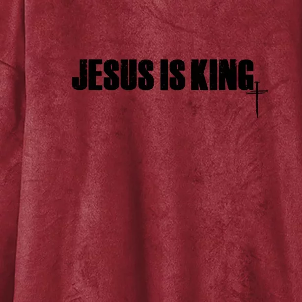 Jesus Is King Simple King Of Kings 3 Nails Cross Redeemed Collection Hooded Wearable Blanket