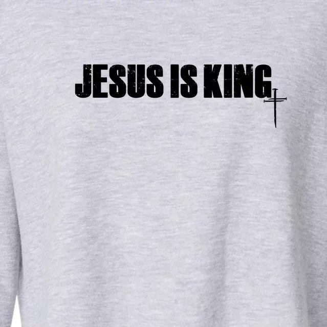 Jesus Is King Simple King Of Kings 3 Nails Cross Redeemed Collection Cropped Pullover Crew