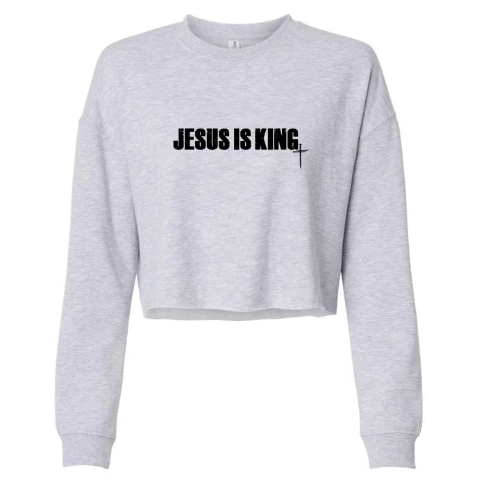 Jesus Is King Simple King Of Kings 3 Nails Cross Redeemed Collection Cropped Pullover Crew