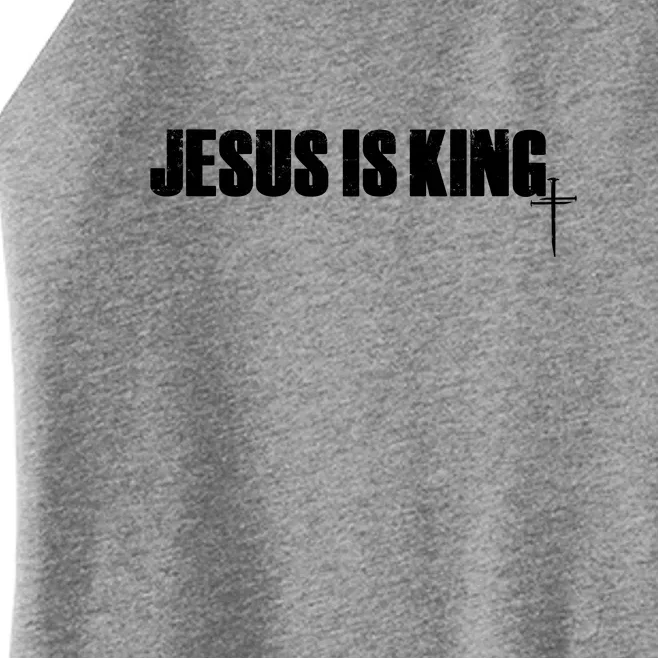 Jesus Is King Simple King Of Kings 3 Nails Cross Redeemed Collection Women’s Perfect Tri Rocker Tank