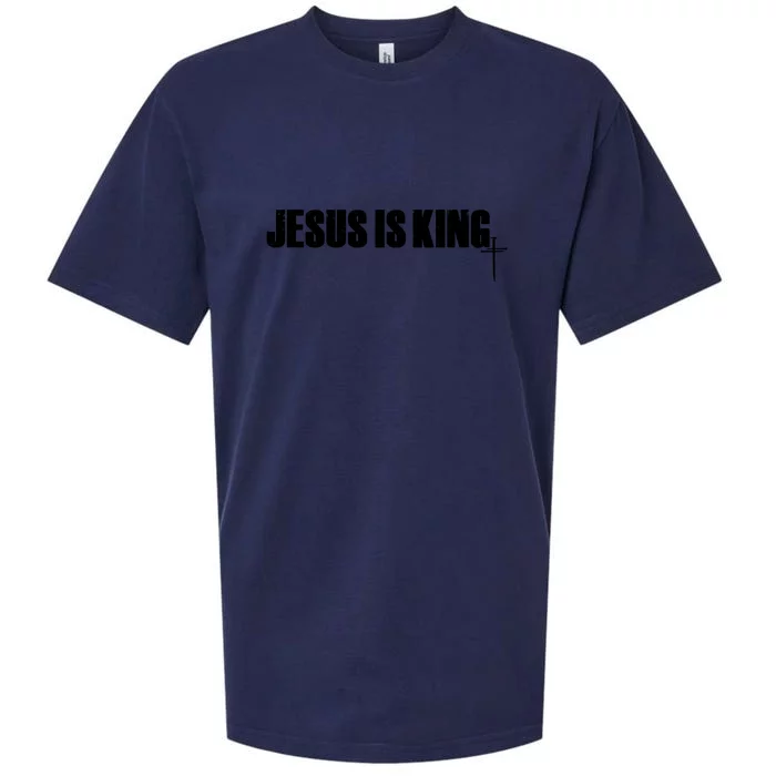 Jesus Is King Simple King Of Kings 3 Nails Cross Redeemed Collection Sueded Cloud Jersey T-Shirt